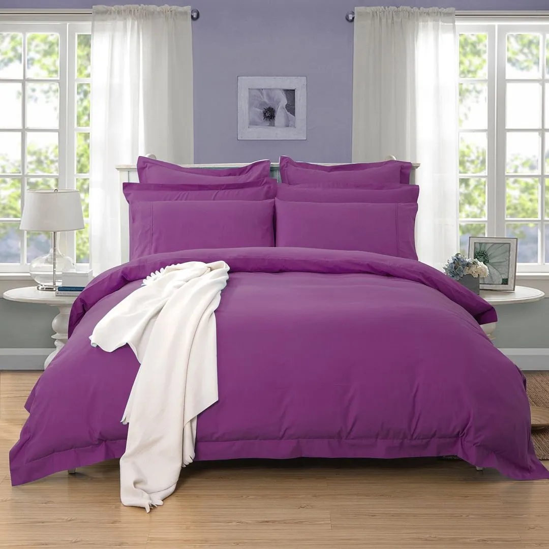 1000TC Tailored Super King Size Purple Duvet Doona Quilt Cover Set