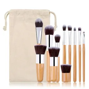 11-Piece Bamboo Makeup Brush Collection