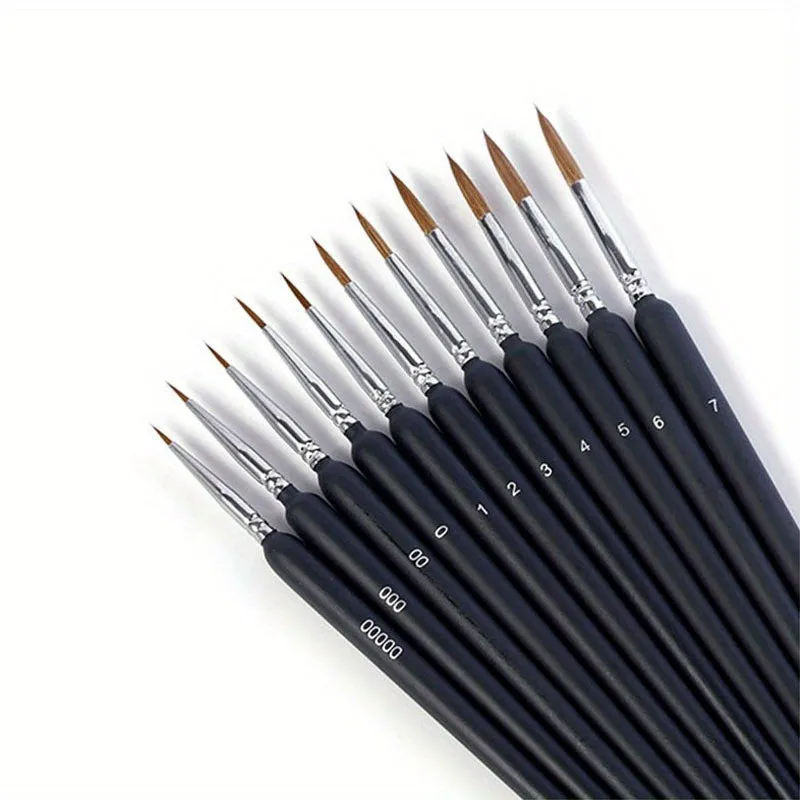 11Pcs Professional Paint Brush Set  Ideal for Various Painting Projects