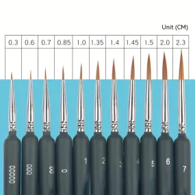 11Pcs Professional Paint Brush Set  Ideal for Various Painting Projects