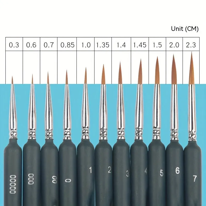 11Pcs Professional Paint Brush Set  Ideal for Various Painting Projects