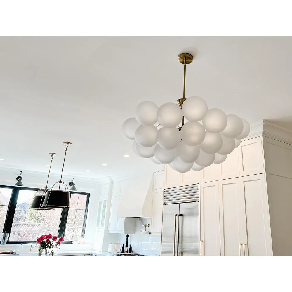 18 Light Modern Luxury Opal Glass Pendant Chandelier