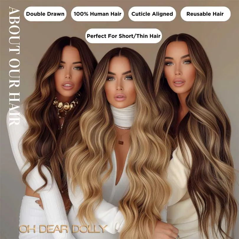 #18/60 L.A Highlighted｜Luxury Russian Remy Human Hair, Double Drawn, Tape Extensions