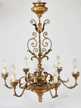 19th-century Italian chandelier with 6 lights 31½" x 24½"