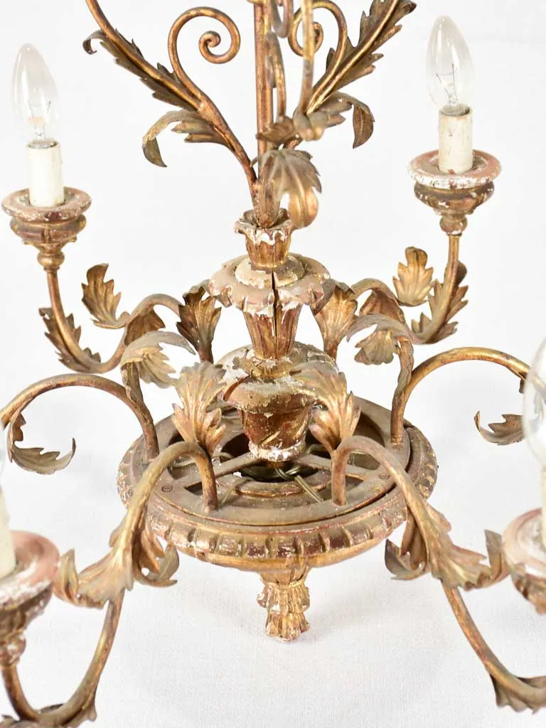 19th-century Italian chandelier with 6 lights 31½" x 24½"