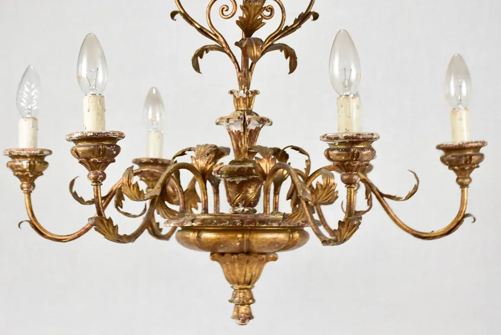 19th-century Italian chandelier with 6 lights 31½" x 24½"