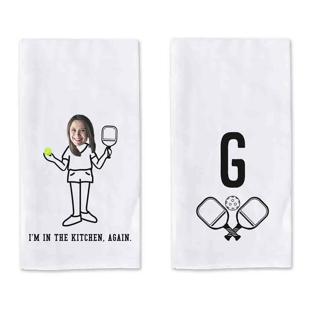 2 Pc Custom Kitchen Towel Set for the Pickleball Player