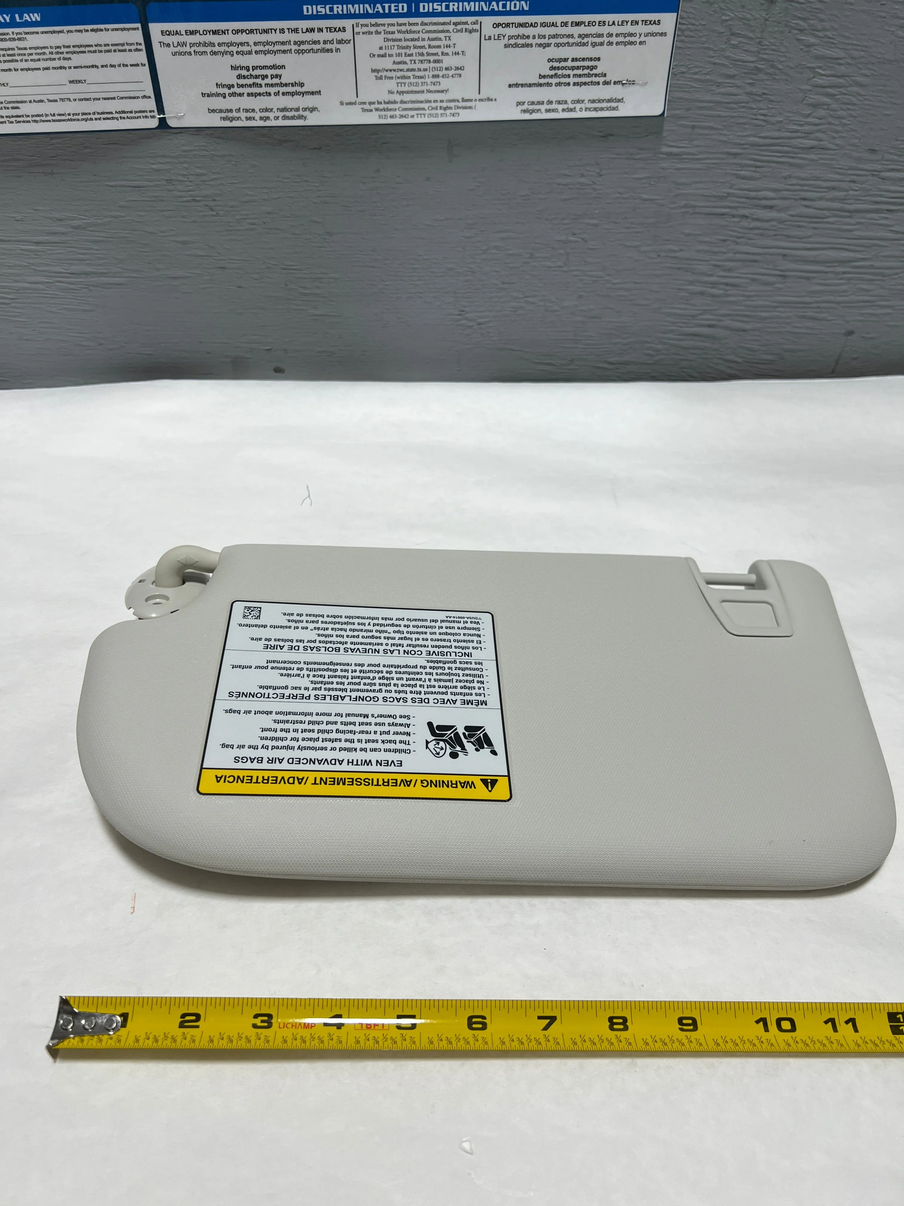 2013-2019 Ford Escape Passenger Side Sun Visor Without sunroof, with illumination