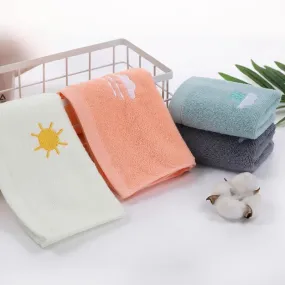 25*50cm Children Towels Baby Face Towel Soft Embroidered Absorbent Cotton Bath Towels for Newborn Kids Handkerchief Shower Stuff