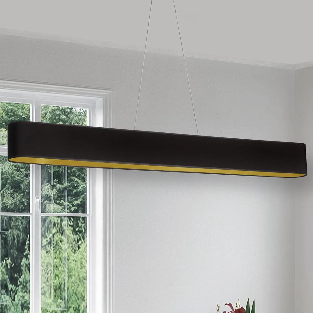 30W Modern Black and Gold Bar Pendant Chandelier