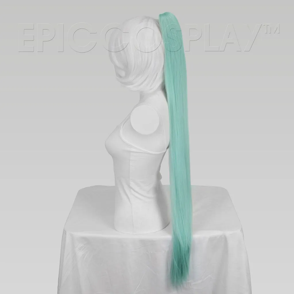 35" Mint Green Straight Ponytail Clipon