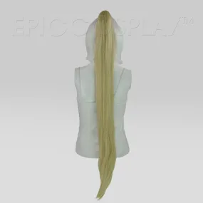 35" Natural Blonde Straight Ponytail Clipon