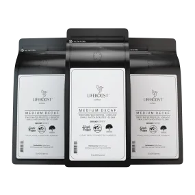 3x Decaf Coffee 12 oz Bag, Single Origin,  Medium Roast ORD