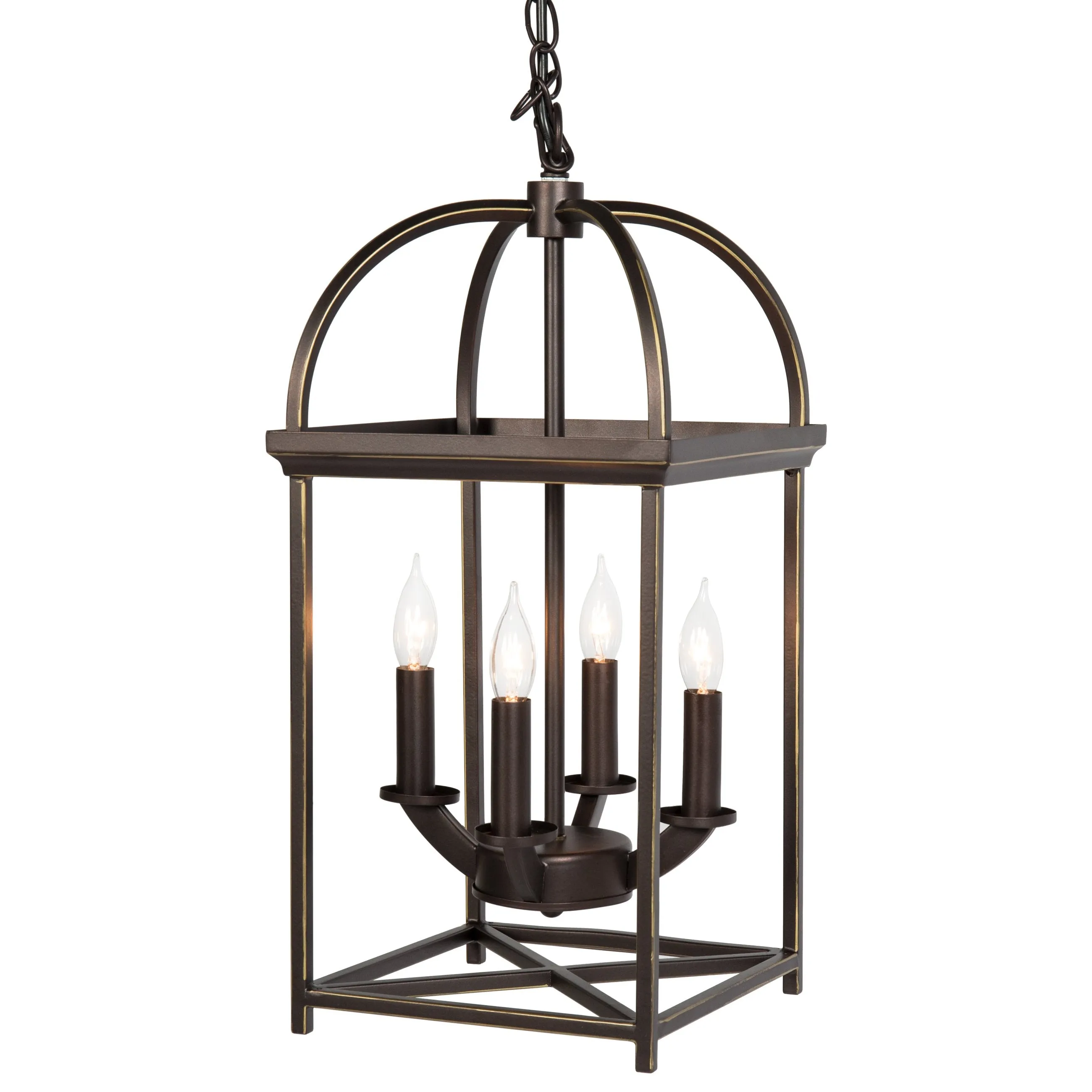 4-Light Ceiling Chandelier Lantern - Bronze