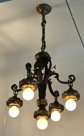 5-Light Brass Chandelier (LT-553)