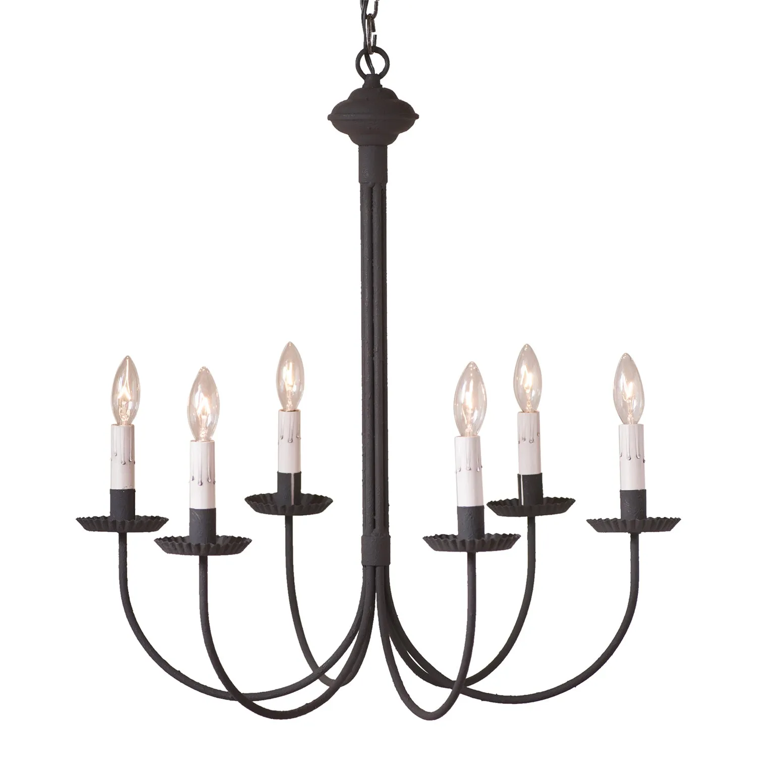 6-Arm Grandview Chandelier with Gray Sleeves