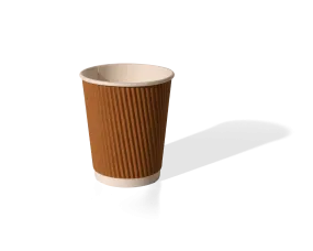 8oz Kraft Ripple Wall Coffee Cup Box x500 HVRWPAKC08