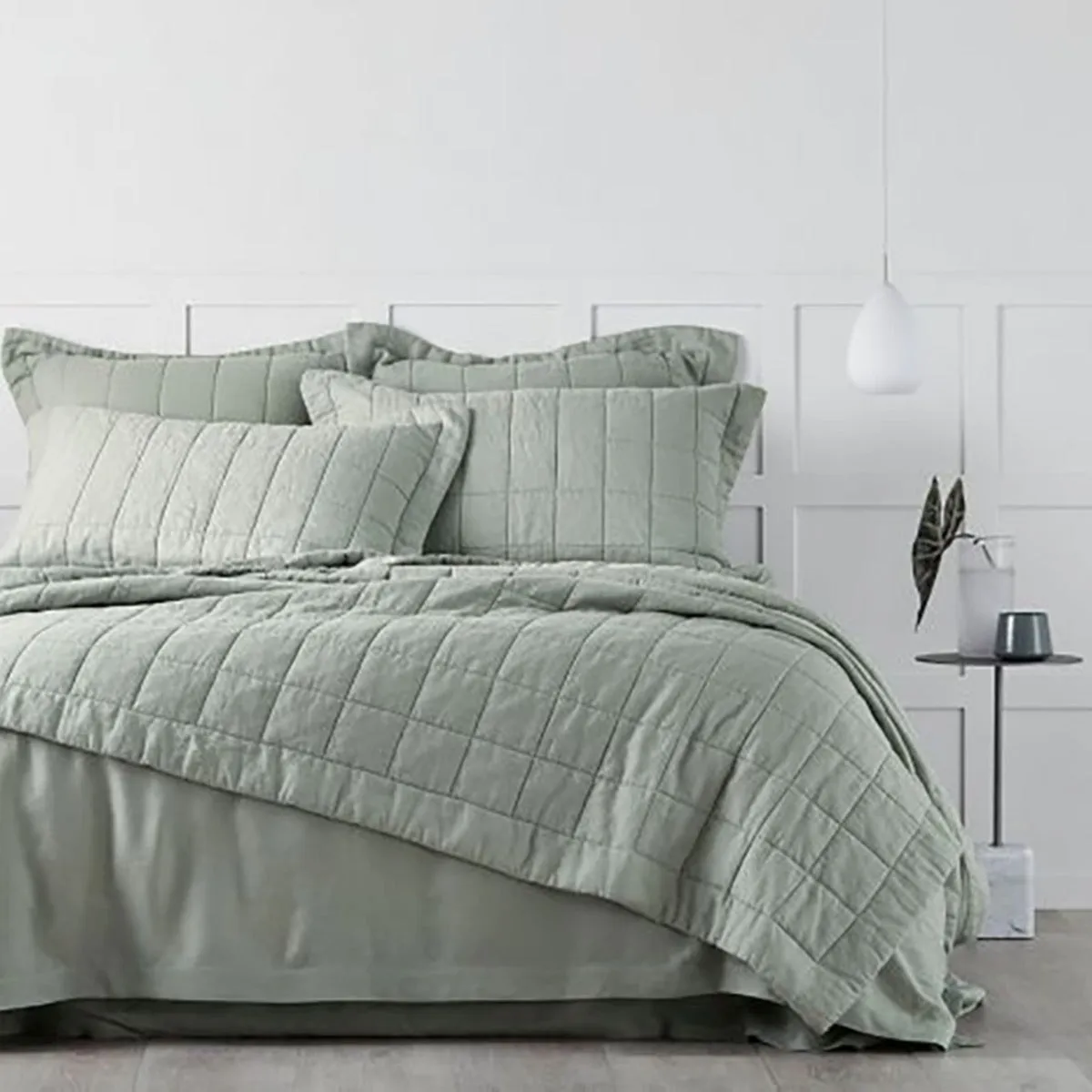 Abbotson Pistachio Linen Quilted Standard Pillowcase by Sheridan