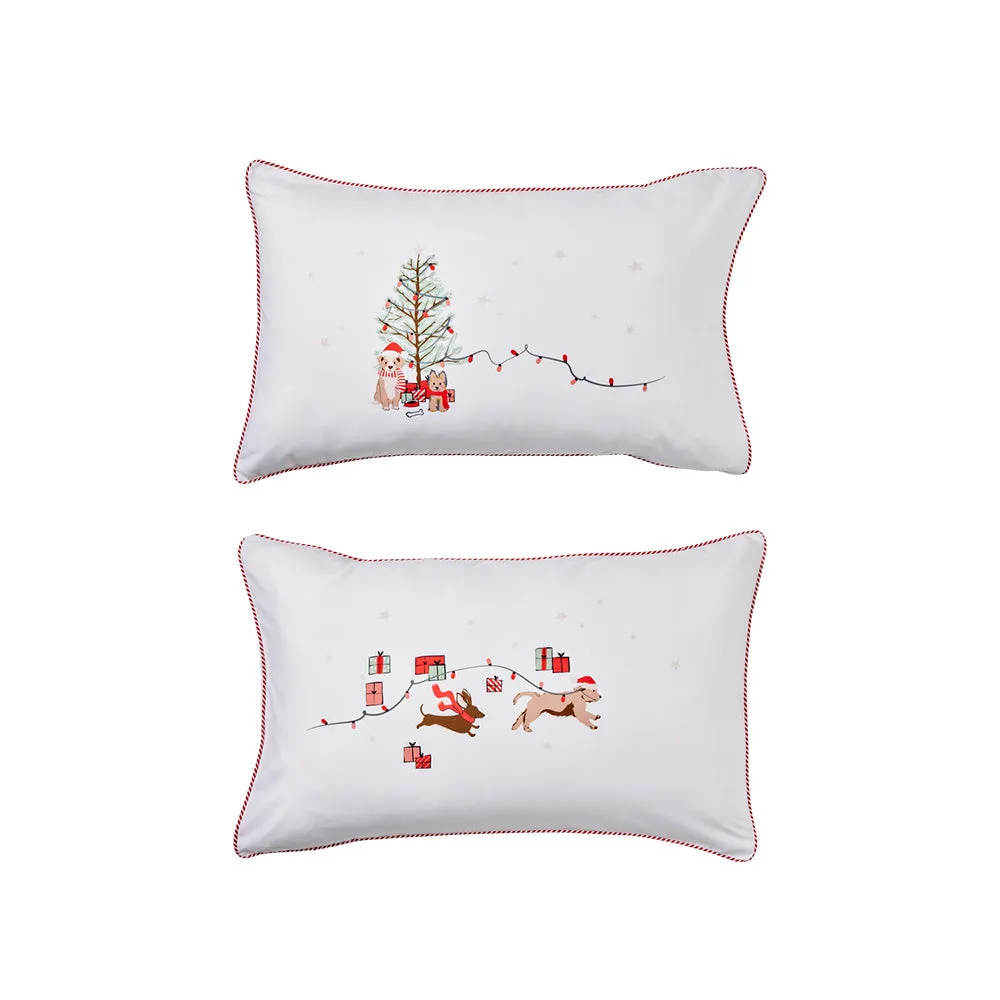 Adorn Living Novelty Pillowcase Dogs Christmas