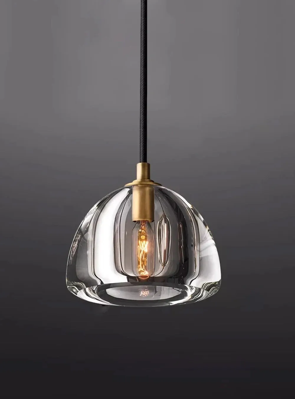 Akolia Hemisphere Retro American Series K9 Crystal Copper LED Chandelier