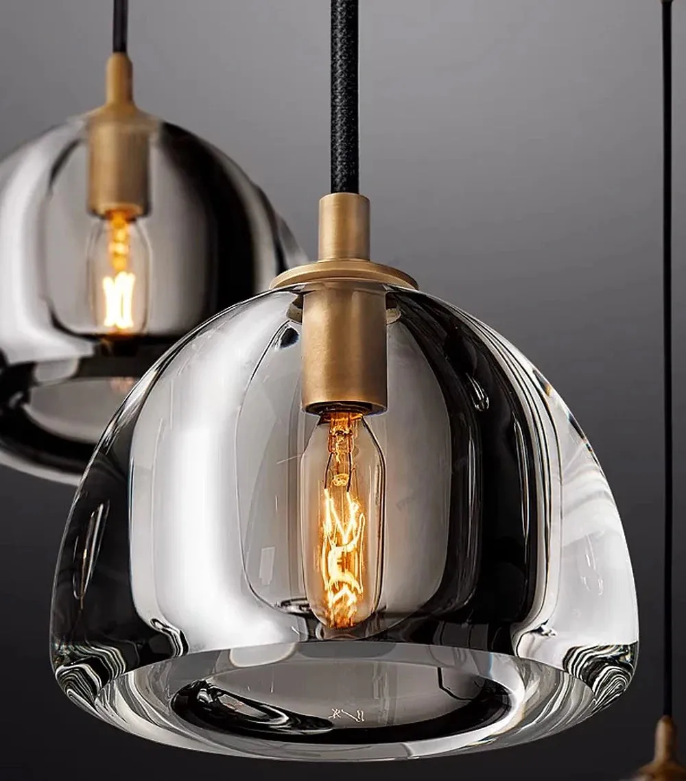 Akolia Hemisphere Retro American Series K9 Crystal Copper LED Chandelier