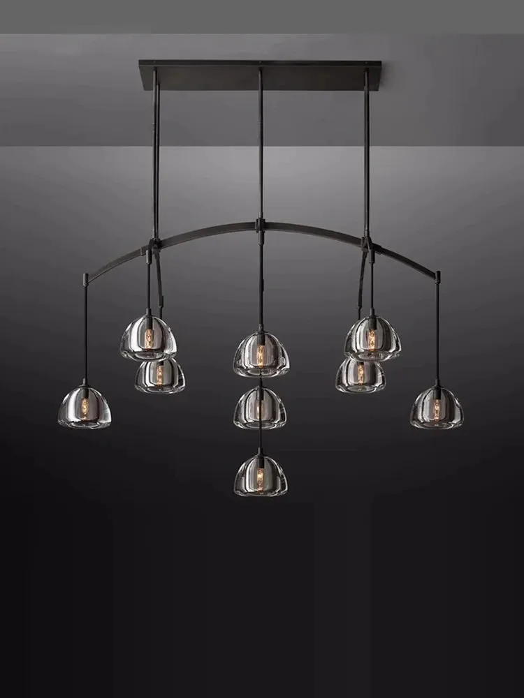 Akolia Hemisphere Retro American Series K9 Crystal Copper LED Chandelier