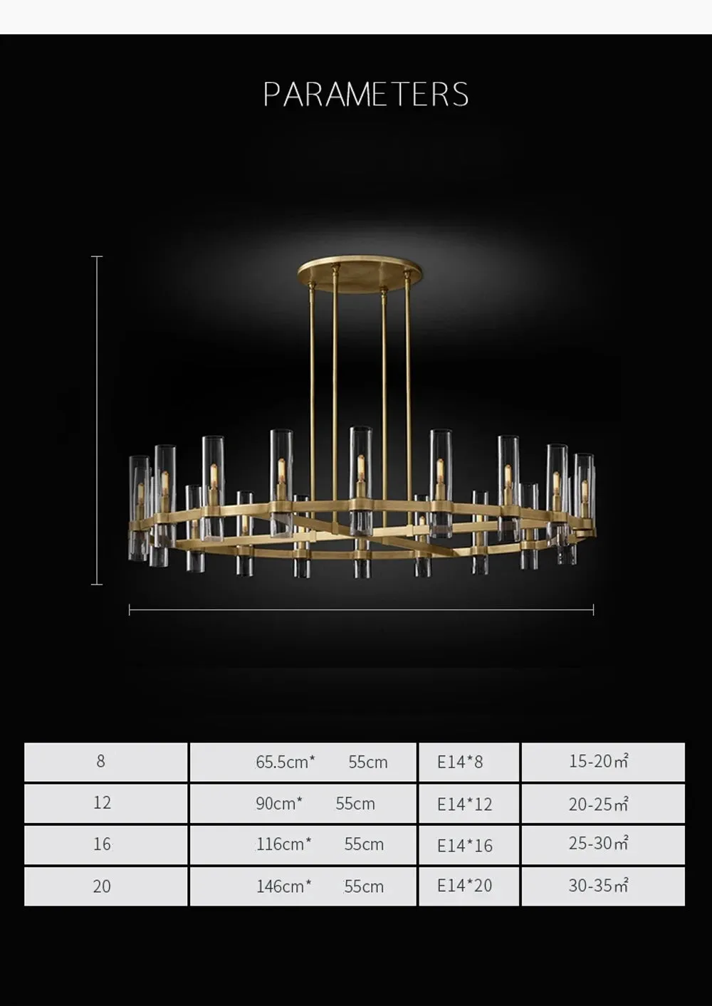 Akolia Ravelle Vintage American Series LED Wall / Hanging Chandelier