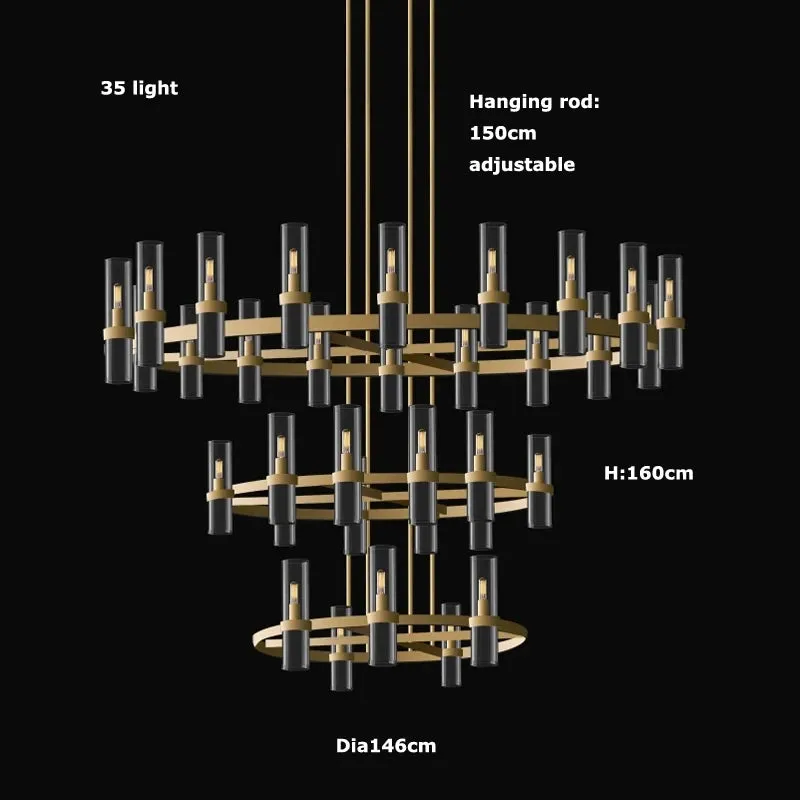 Akolia Ravelle Vintage American Series LED Wall / Hanging Chandelier