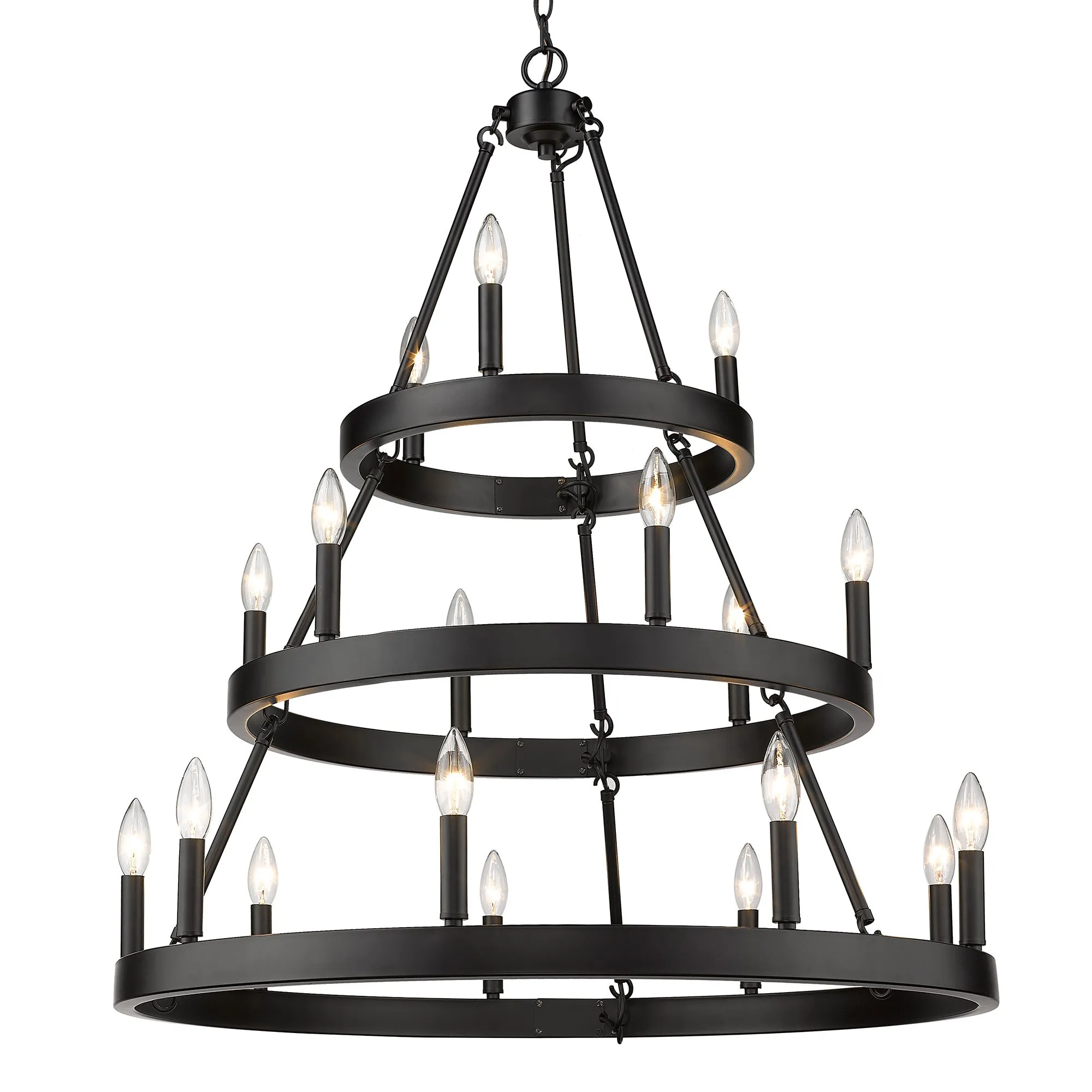 Alastair 3 Tier 3 6 9 Light Chandelier in Matte Black