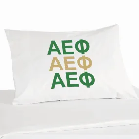 Alpha Epsilon Phi Sorority Letters in Sorority Colors Pillowcase