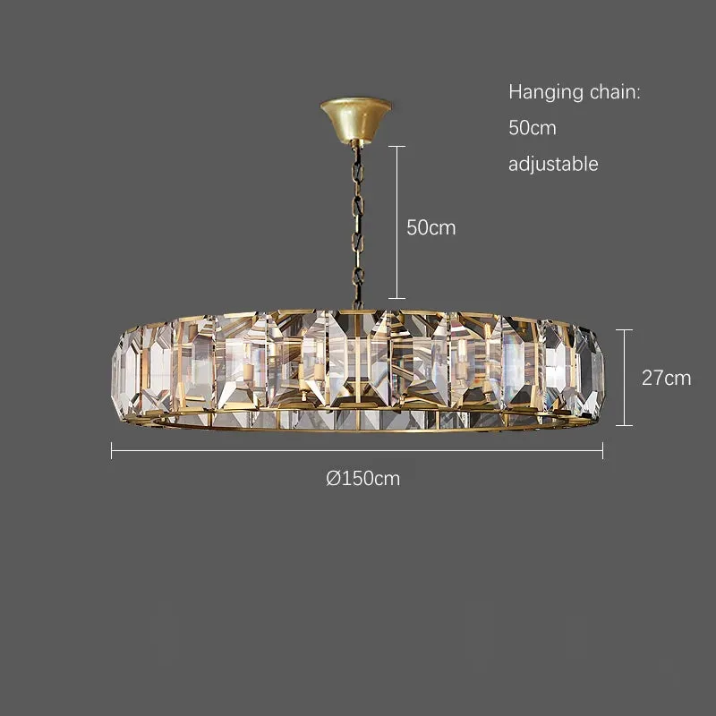 American Dimmable LED Gold Chrome Black Crystal Chandelier Lighting Lustre Hanging Lamps Suspension Luminaire Lampen For Foyer