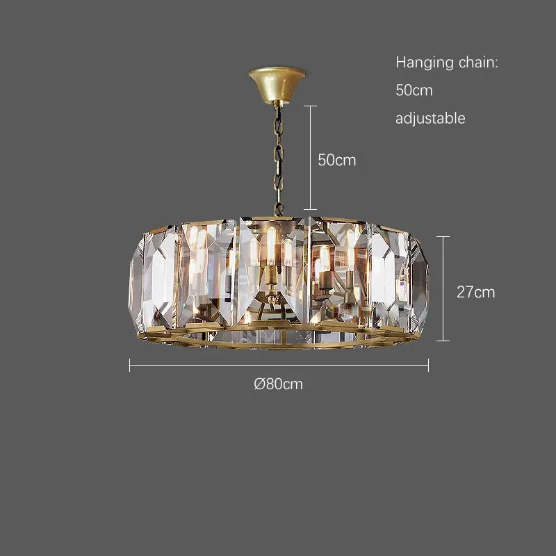 American Dimmable LED Gold Chrome Black Crystal Chandelier Lighting Lustre Hanging Lamps Suspension Luminaire Lampen For Foyer