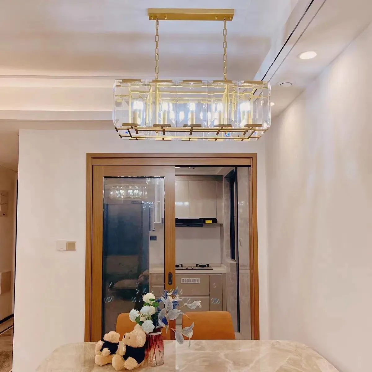 American Dimmable LED Gold Chrome Black Crystal Chandelier Lighting Lustre Hanging Lamps Suspension Luminaire Lampen For Foyer