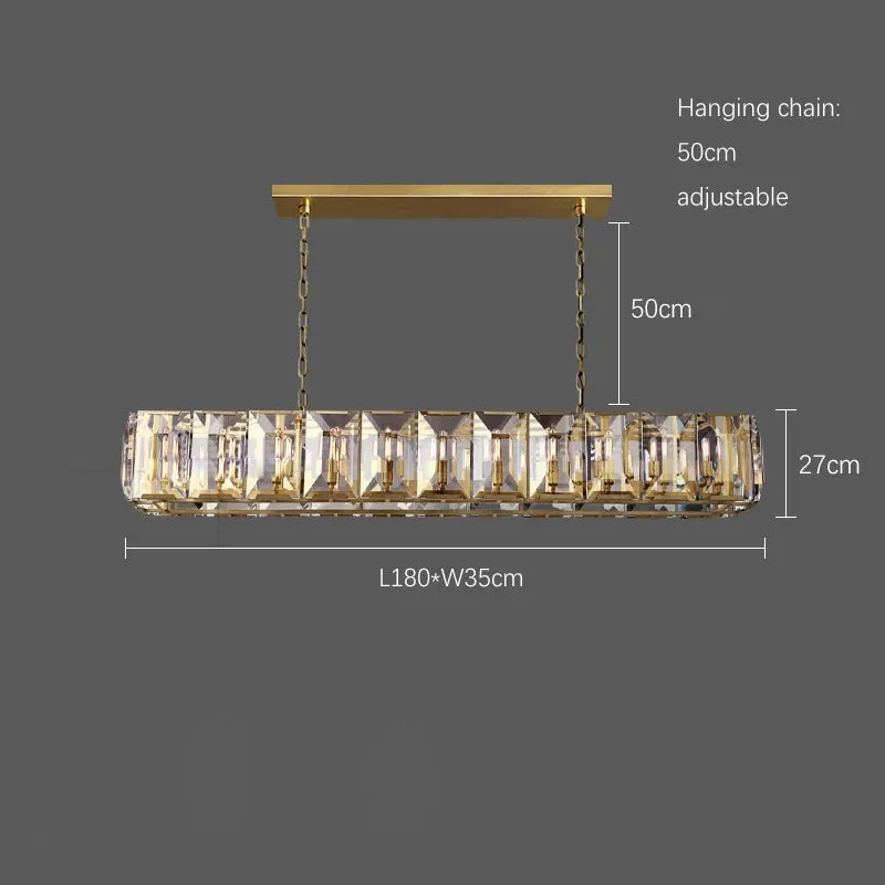 American Dimmable LED Gold Chrome Black Crystal Chandelier Lighting Lustre Hanging Lamps Suspension Luminaire Lampen For Foyer