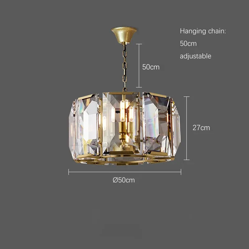 American Dimmable LED Gold Chrome Black Crystal Chandelier Lighting Lustre Hanging Lamps Suspension Luminaire Lampen For Foyer