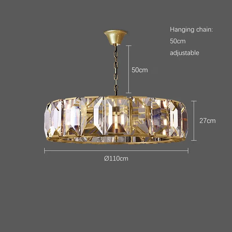 American Dimmable LED Gold Chrome Black Crystal Chandelier Lighting Lustre Hanging Lamps Suspension Luminaire Lampen For Foyer