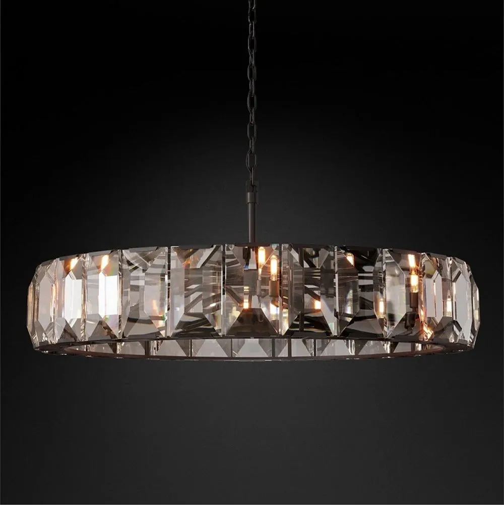 American Dimmable LED Gold Chrome Black Crystal Chandelier Lighting Lustre Hanging Lamps Suspension Luminaire Lampen For Foyer