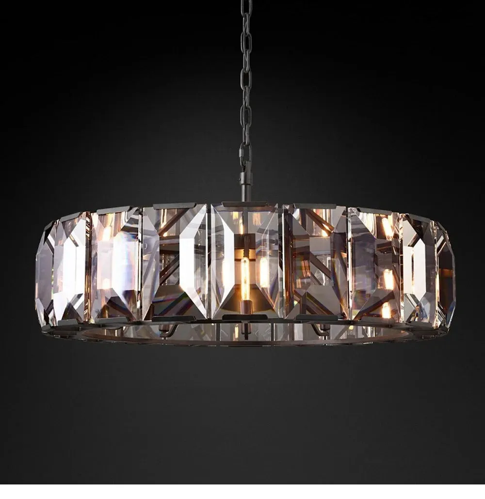 American Dimmable LED Gold Chrome Black Crystal Chandelier Lighting Lustre Hanging Lamps Suspension Luminaire Lampen For Foyer