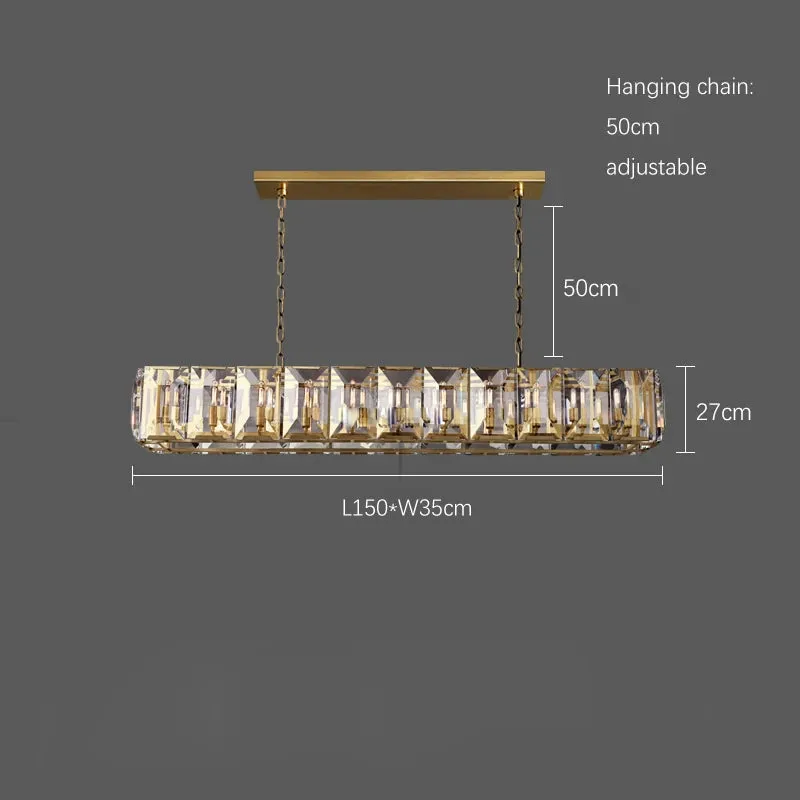 American Dimmable LED Gold Chrome Black Crystal Chandelier Lighting Lustre Hanging Lamps Suspension Luminaire Lampen For Foyer