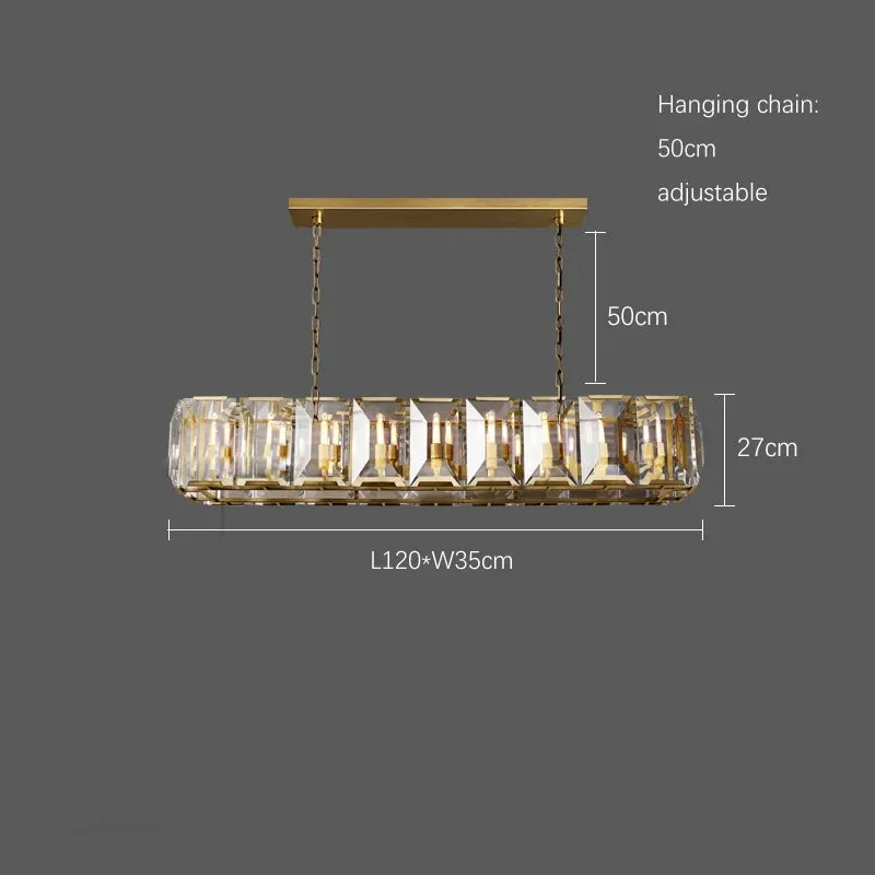 American Dimmable LED Gold Chrome Black Crystal Chandelier Lighting Lustre Hanging Lamps Suspension Luminaire Lampen For Foyer