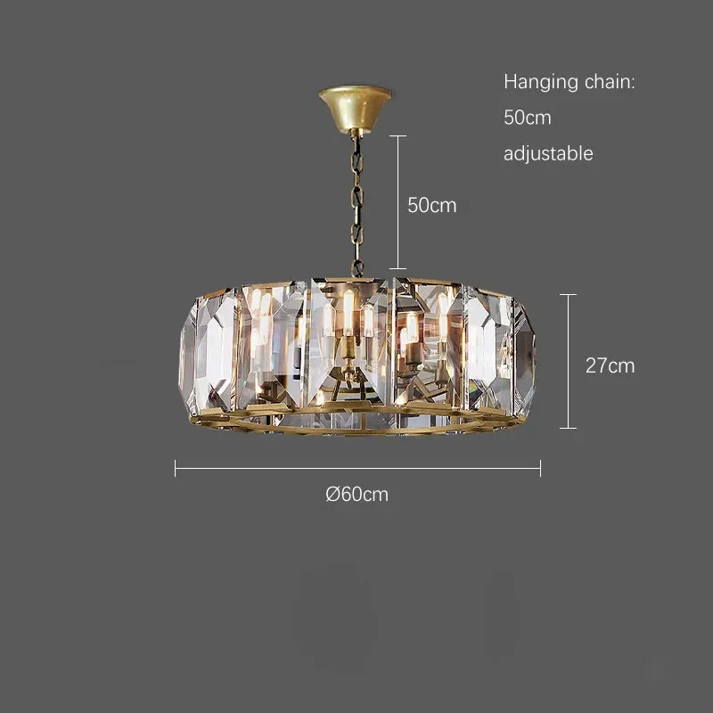 American Dimmable LED Gold Chrome Black Crystal Chandelier Lighting Lustre Hanging Lamps Suspension Luminaire Lampen For Foyer