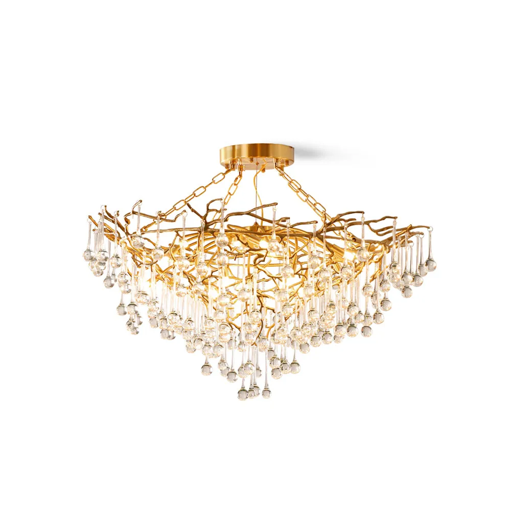 Anita Brass Leaf Chandelier