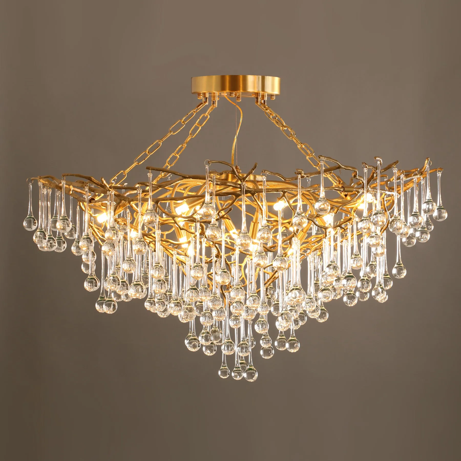 Anita Brass Leaf Chandelier