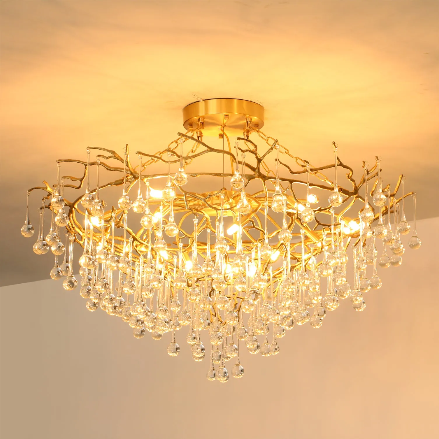 Anita Brass Leaf Chandelier