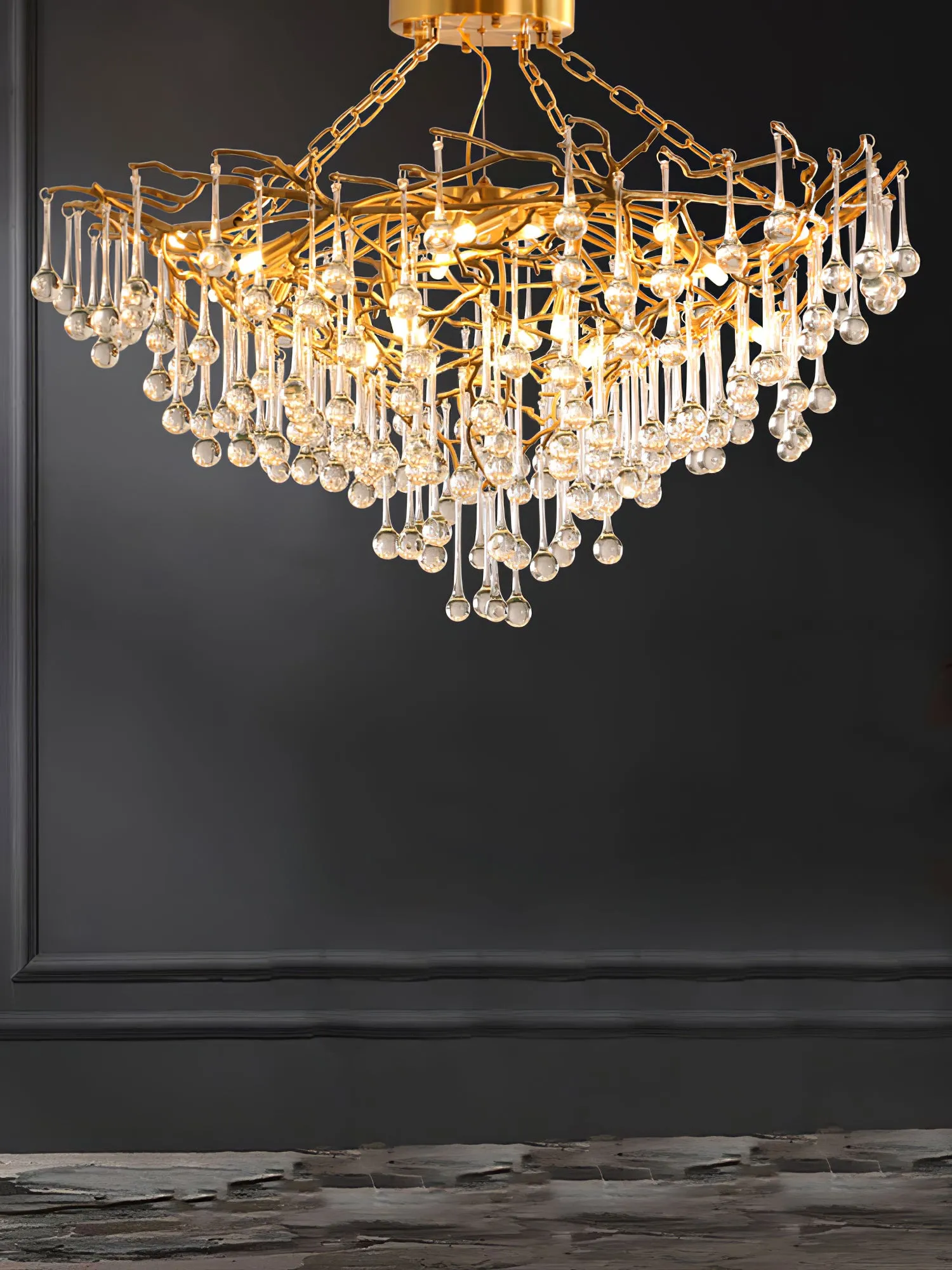 Anita Brass Leaf Chandelier