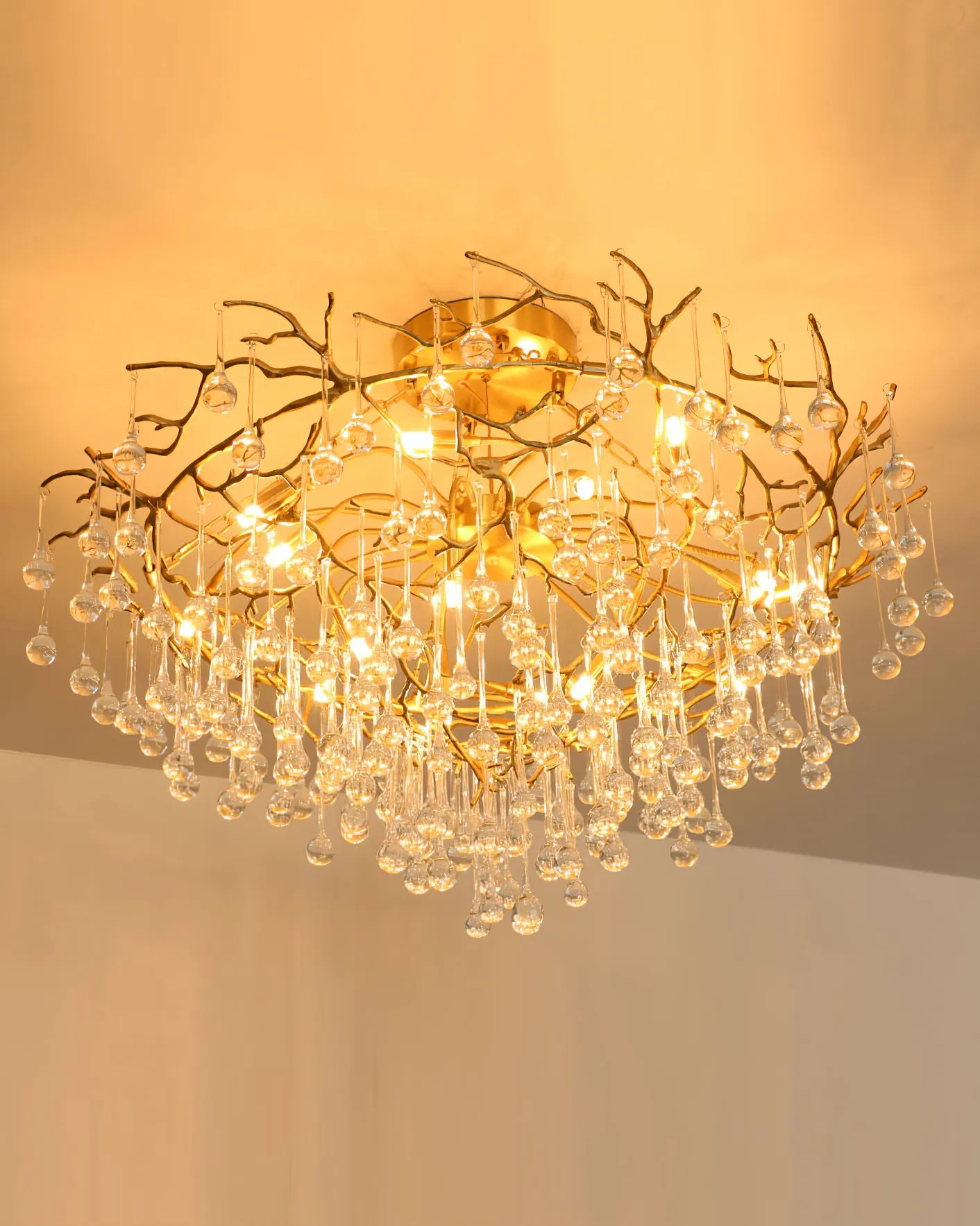 Anita Brass Leaf Chandelier