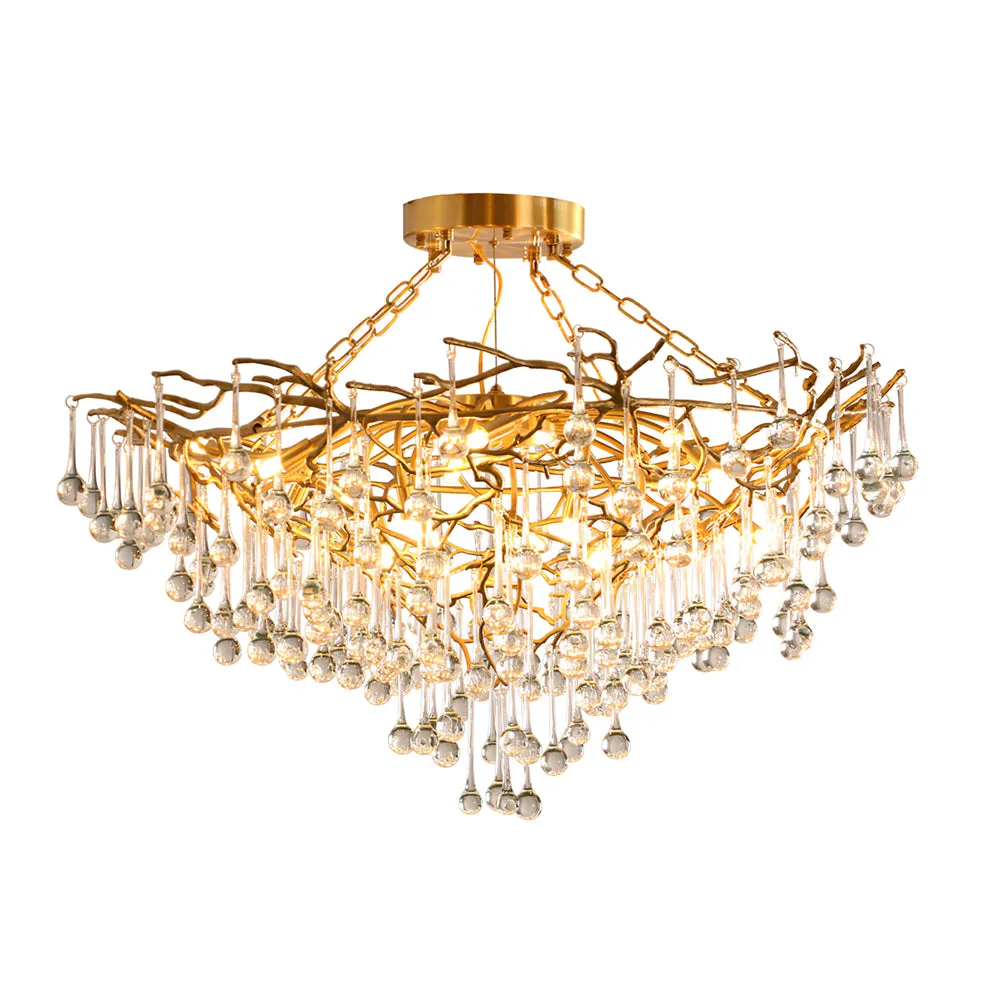 Anita Brass Leaf Chandelier