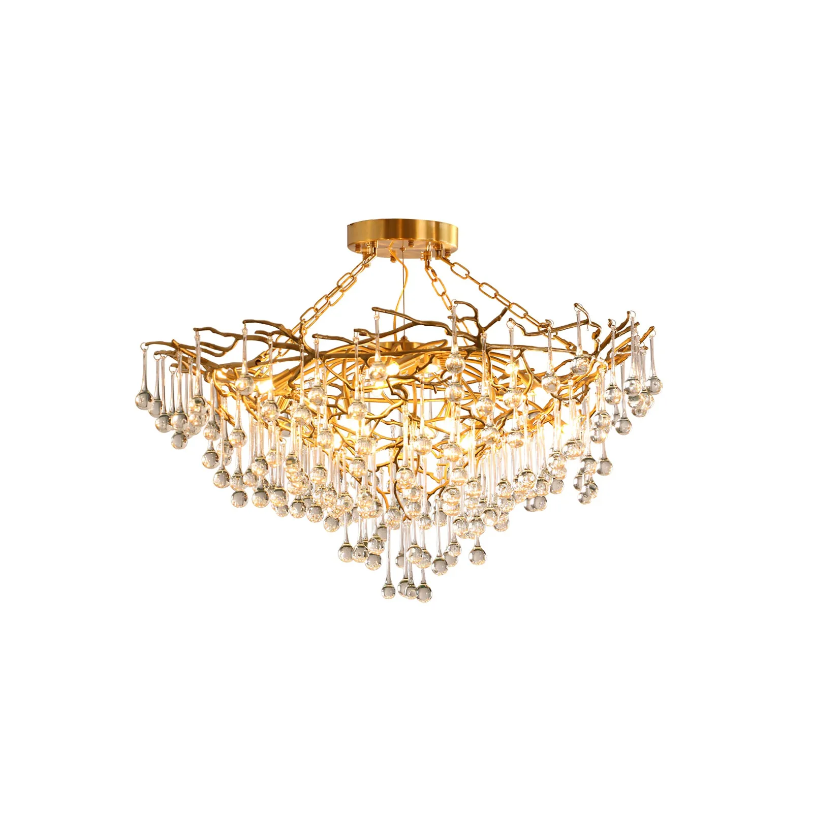 Anita Brass Leaf Chandelier