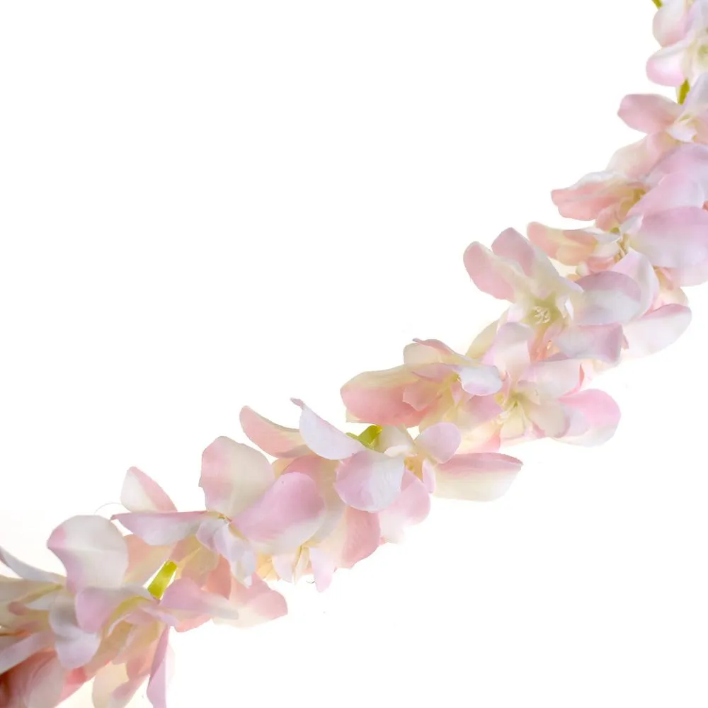 Artificial Plumeria Garland, Blush Pink, 86-Inch