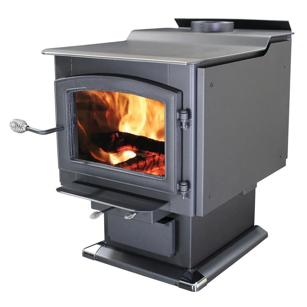 Ashley Hearth AW3200E-P EPA Certified 3,200 sq. ft. Large Pedestal Wood Stove with Blower New